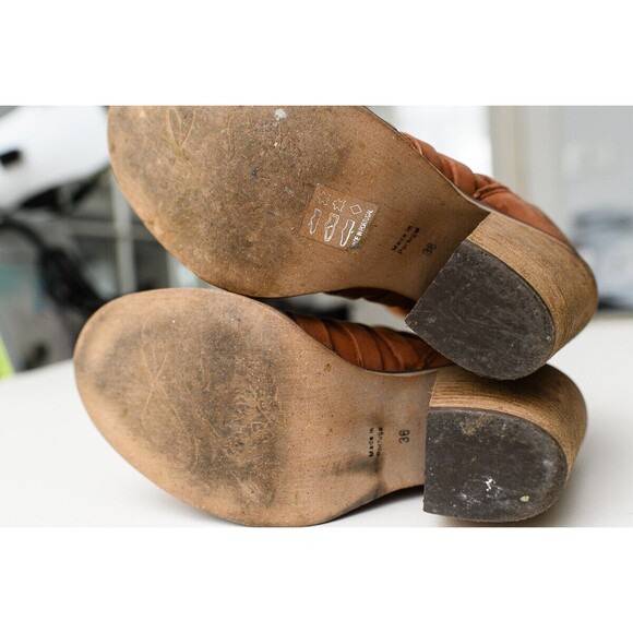 Free People Hybrid Boots Womens 36 US 6 Strappy Distressed Brown Nubuck Shoes - Picture 7 of 11